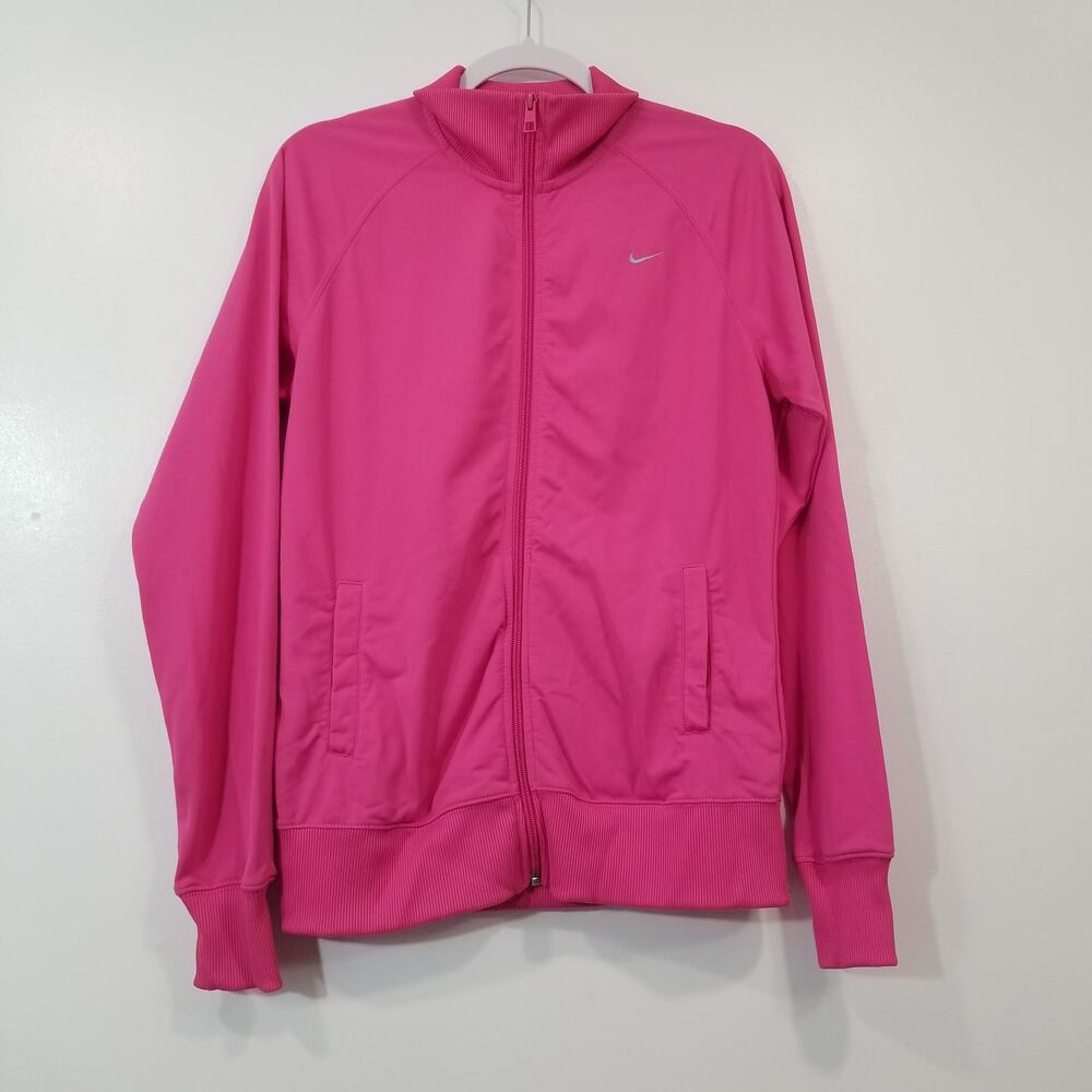 Nike The Athletic Dep Women size Large Pink Full Zip Jacket